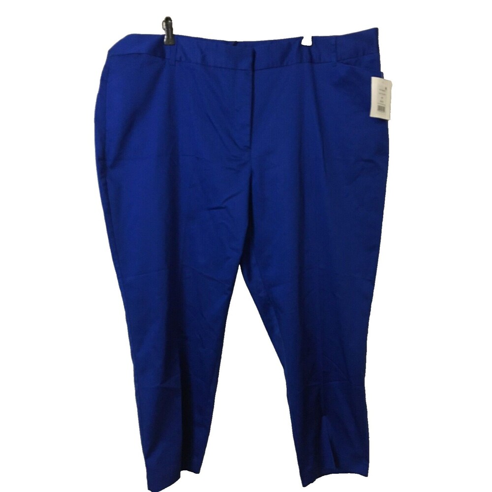 89th  & Madison Sateen Ankle Pants Size 22W Blue Comfort Casual Work Classic NWT